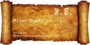 Miler Bogáta névjegykártya